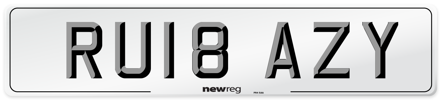 RU18 AZY Number Plate from New Reg